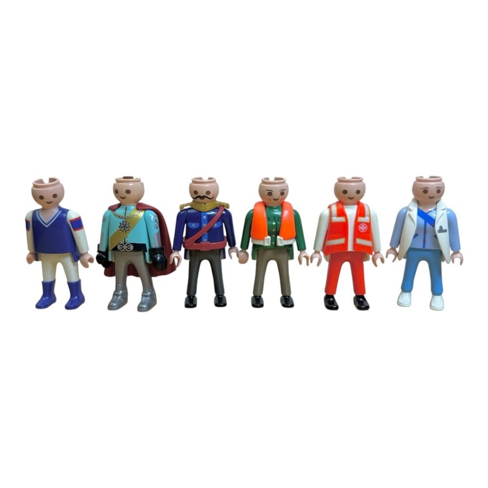 Lot of 6 Vintage 1990s Playmobil Action Figures Miniature Toys